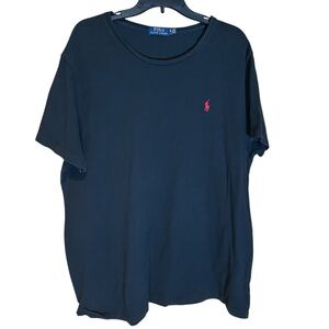 Polo Ralph‎ Lauren Men’s Black Crewneck T Shirt Red Pony Logo Size XL Knit